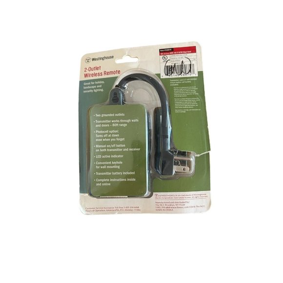Westinghouse 2 Outlet Outdoor Wireless Remote 80 foot range T28075 NIP - Picture 3 of 3